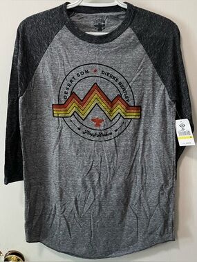 Flag &Anthem Desert Son Men Two-Tone Gray Charcoal 3/4 Sleeve Graphic Tee Medium